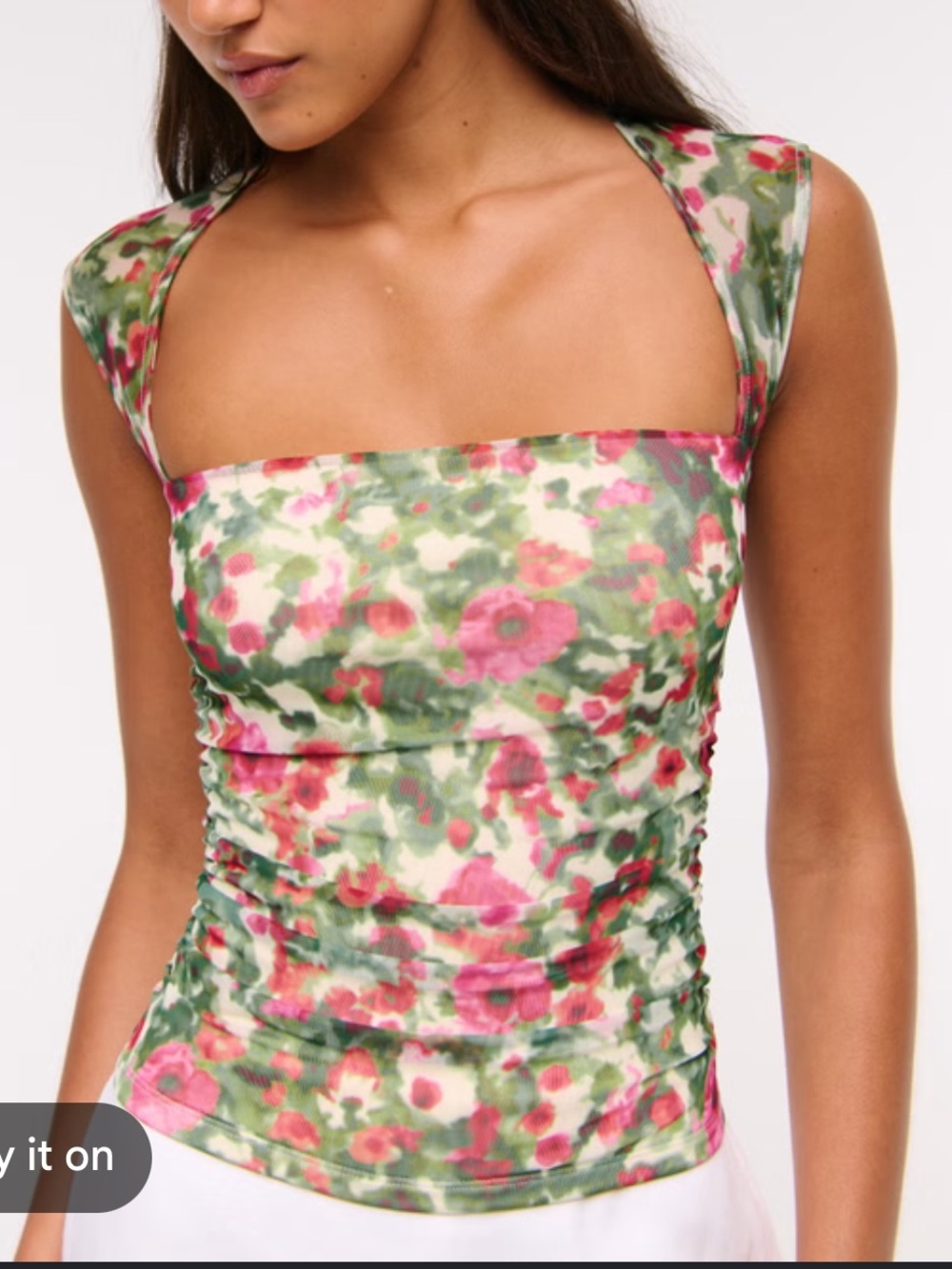 Floral mesh Ava shirt NWT
